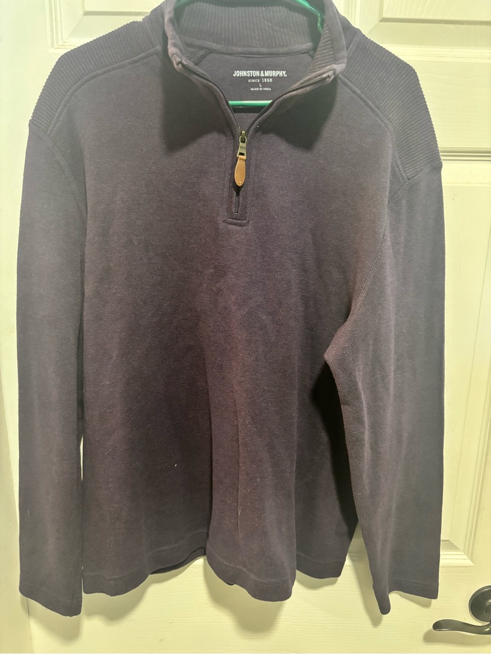 Johnston & Murphy Men's Quarter-Zip Sweater - eggplant Size L